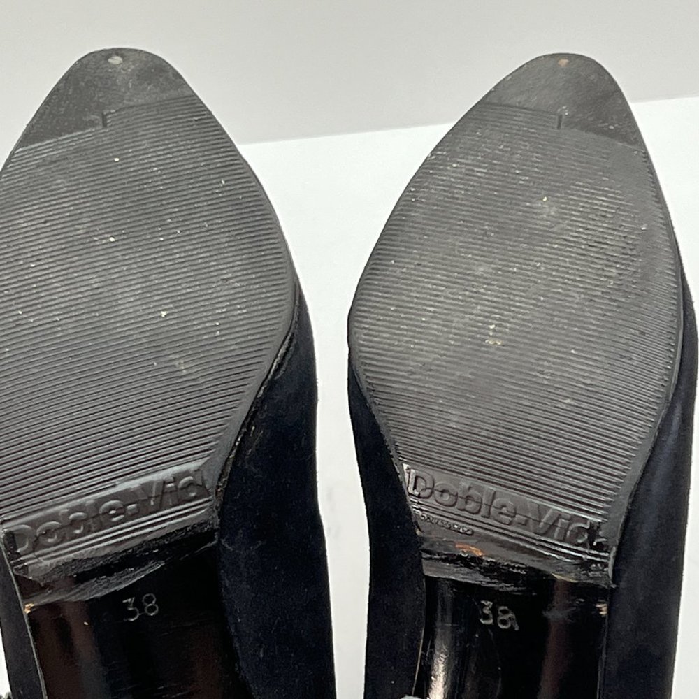 Xavier Danaud Italian Black Leather Boots Size 38 Italy Zipper Zip Up US 7 - Picture 11 of 11